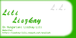 lili liszkay business card